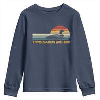 Stupid Canadian Wolf Bird Youth Sweatshirt Retro LGBT Hockey Fan - Wonder Print Shop