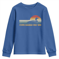 Stupid Canadian Wolf Bird Youth Sweatshirt Retro LGBT Hockey Fan - Wonder Print Shop