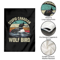 Stupid Canadian Wolf Bird Garden Flag Funny Retro LGBT Romance Hockey Fan - Wonder Print Shop