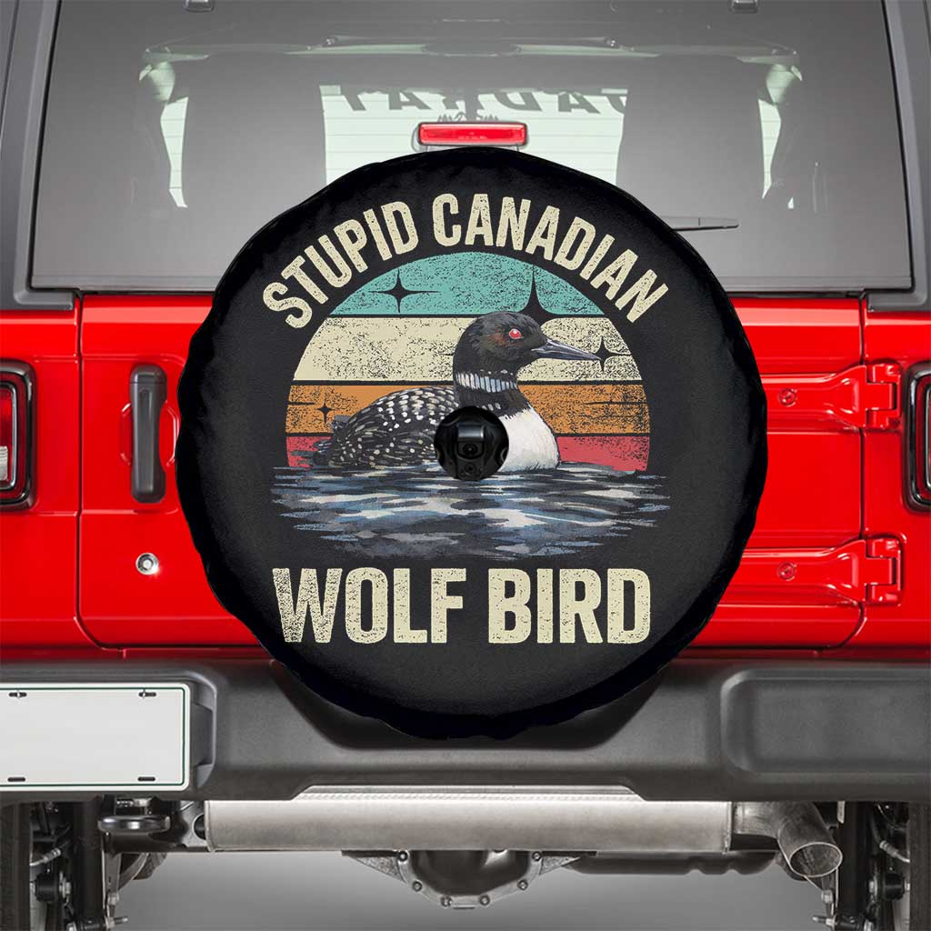 Stupid Canadian Wolf Bird Spare Tire Cover Funny Retro LGBT Romance Hockey Fan - Wonder Print Shop