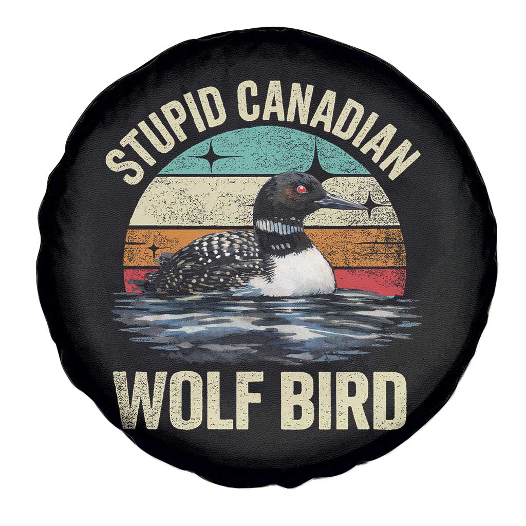 Stupid Canadian Wolf Bird Spare Tire Cover Funny Retro LGBT Romance Hockey Fan - Wonder Print Shop