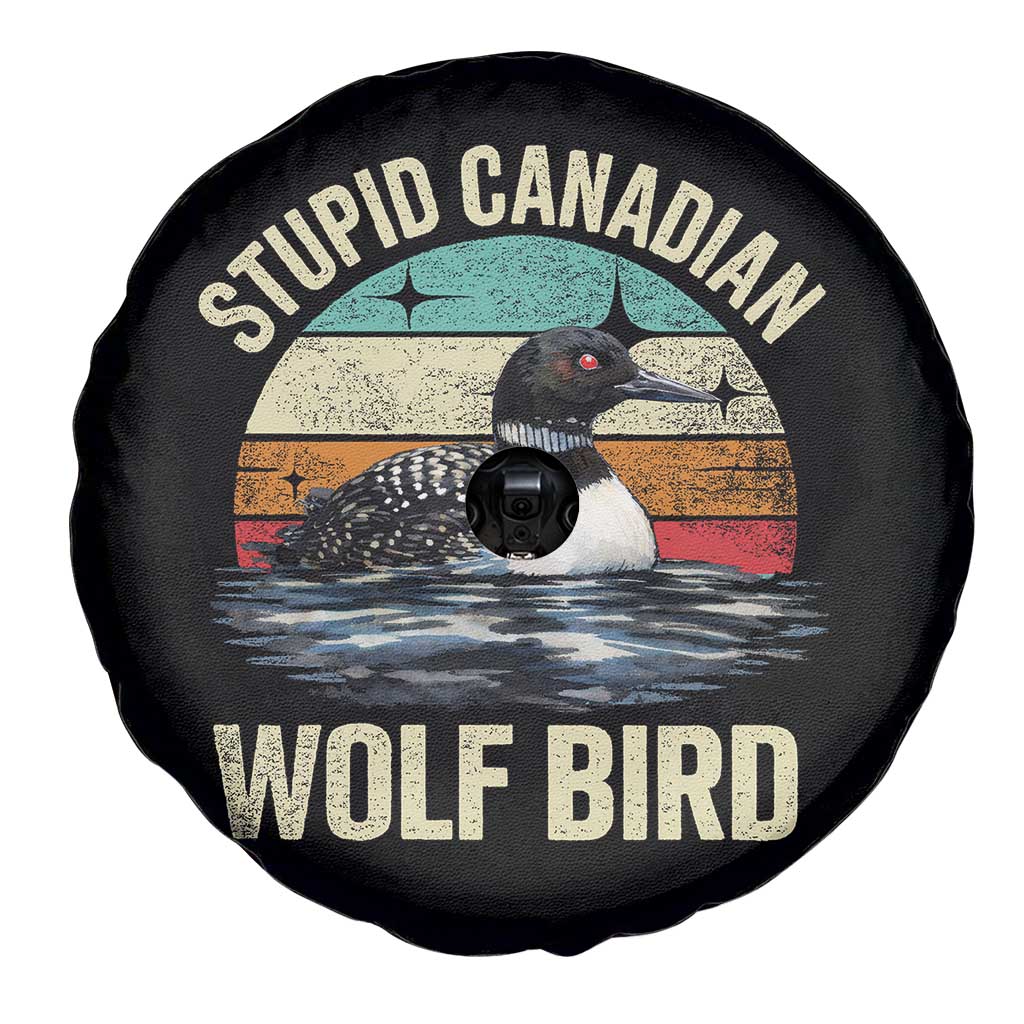 Stupid Canadian Wolf Bird Spare Tire Cover Funny Retro LGBT Romance Hockey Fan - Wonder Print Shop