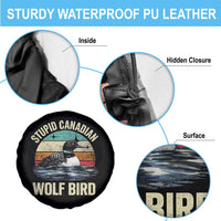 Stupid Canadian Wolf Bird Spare Tire Cover Funny Retro LGBT Romance Hockey Fan - Wonder Print Shop