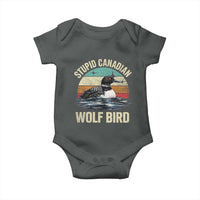 Stupid Canadian Wolf Bird Baby Onesie Funny Retro LGBT Romance Hockey Fan - Wonder Print Shop