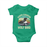 Stupid Canadian Wolf Bird Baby Onesie Funny Retro LGBT Romance Hockey Fan - Wonder Print Shop