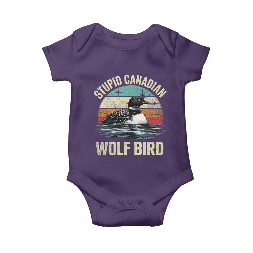 Stupid Canadian Wolf Bird Baby Onesie Funny Retro LGBT Romance Hockey Fan - Wonder Print Shop