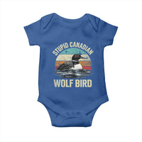 Stupid Canadian Wolf Bird Baby Onesie Funny Retro LGBT Romance Hockey Fan - Wonder Print Shop