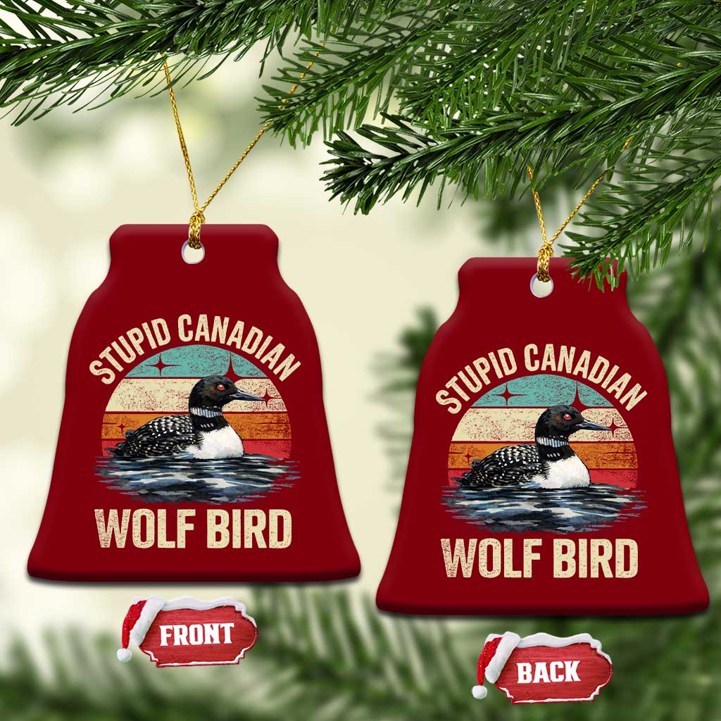 Stupid Canadian Wolf Bird Ceramic Ornament Funny Retro LGBT Romance Hockey Fan - Wonder Print Shop