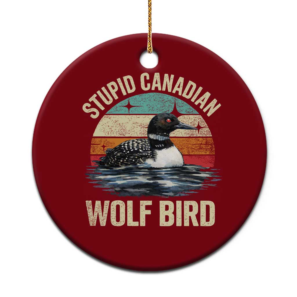 Stupid Canadian Wolf Bird Ceramic Ornament Funny Retro LGBT Romance Hockey Fan - Wonder Print Shop