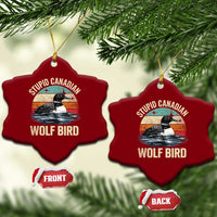 Stupid Canadian Wolf Bird Ceramic Ornament Funny Retro LGBT Romance Hockey Fan - Wonder Print Shop
