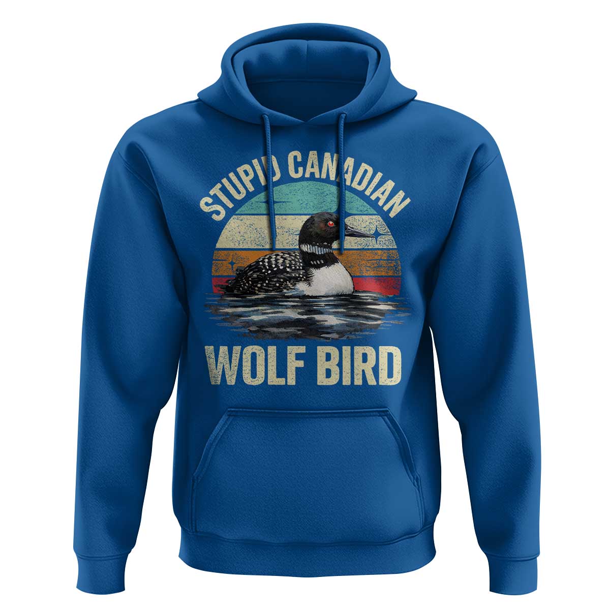 Stupid Canadian Wolf Bird Hoodie Funny Retro LGBT Romance Hockey Fan - Wonder Print Shop