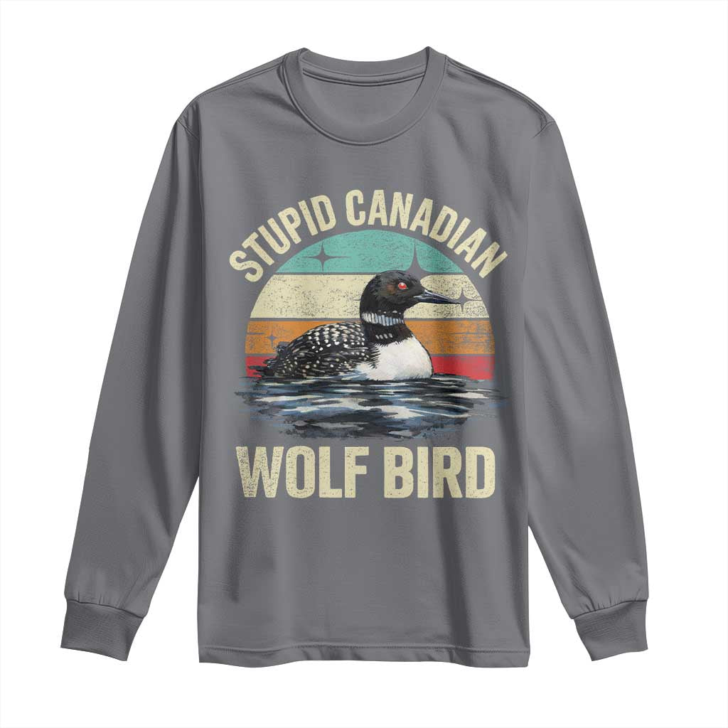 Stupid Canadian Wolf Bird Long Sleeve Shirt Funny Retro LGBT Romance Hockey Fan - Wonder Print Shop