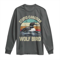 Stupid Canadian Wolf Bird Long Sleeve Shirt Funny Retro LGBT Romance Hockey Fan - Wonder Print Shop