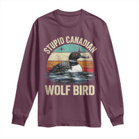 Stupid Canadian Wolf Bird Long Sleeve Shirt Funny Retro LGBT Romance Hockey Fan - Wonder Print Shop