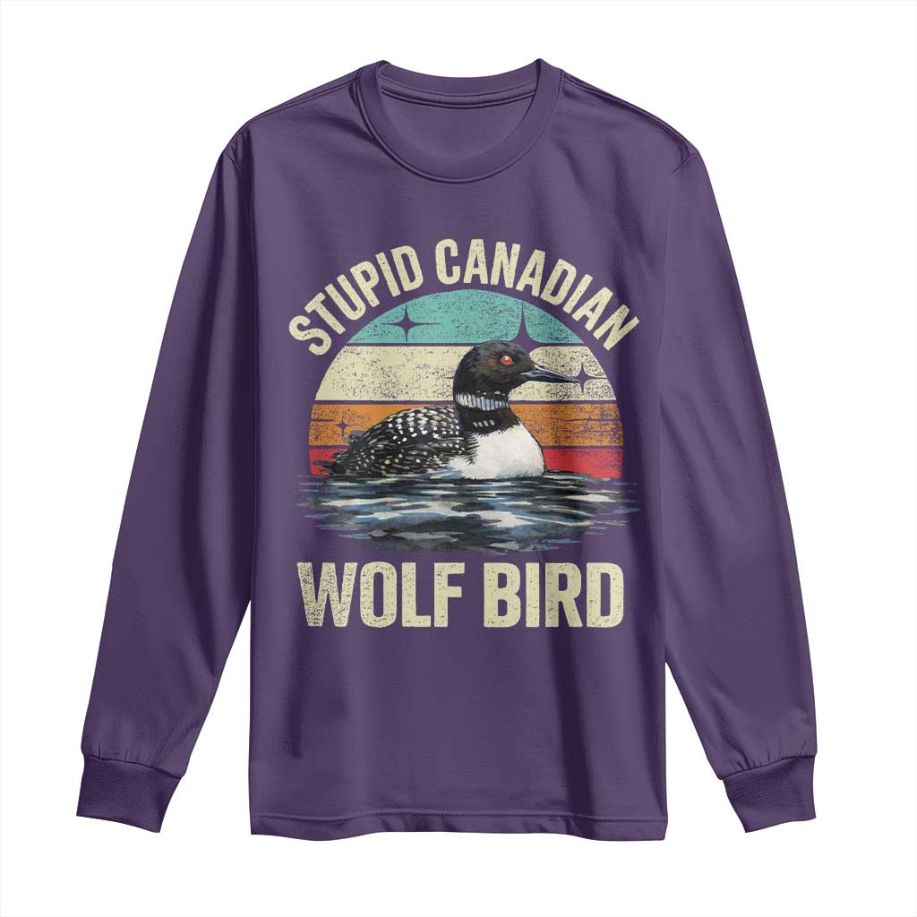 Stupid Canadian Wolf Bird Long Sleeve Shirt Funny Retro LGBT Romance Hockey Fan - Wonder Print Shop