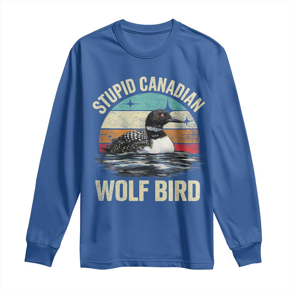 Stupid Canadian Wolf Bird Long Sleeve Shirt Funny Retro LGBT Romance Hockey Fan - Wonder Print Shop