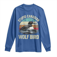 Stupid Canadian Wolf Bird Long Sleeve Shirt Funny Retro LGBT Romance Hockey Fan - Wonder Print Shop