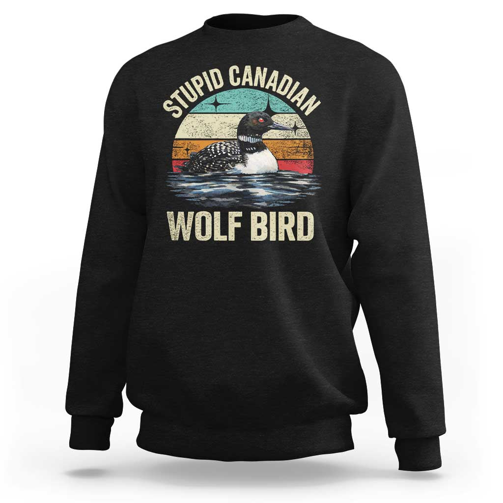 Stupid Canadian Wolf Bird Sweatshirt Funny Retro LGBT Romance Hockey Fan - Wonder Print Shop