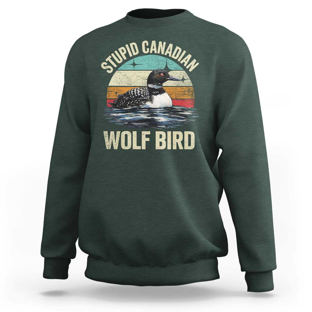 Stupid Canadian Wolf Bird Sweatshirt Funny Retro LGBT Romance Hockey Fan - Wonder Print Shop