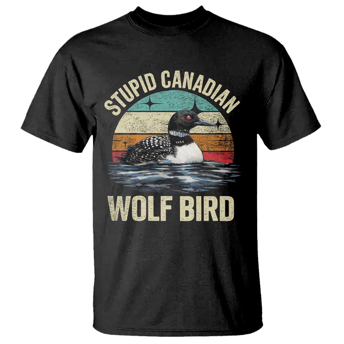 Stupid Canadian Wolf Bird T Shirt Funny Retro LGBT Romance Hockey Fan - Wonder Print Shop
