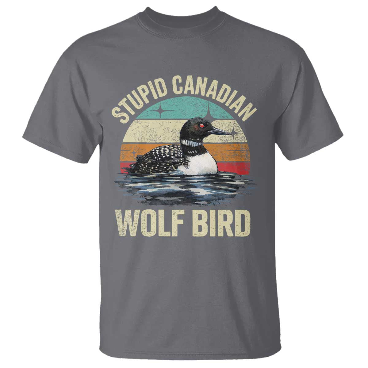 Stupid Canadian Wolf Bird T Shirt Funny Retro LGBT Romance Hockey Fan - Wonder Print Shop