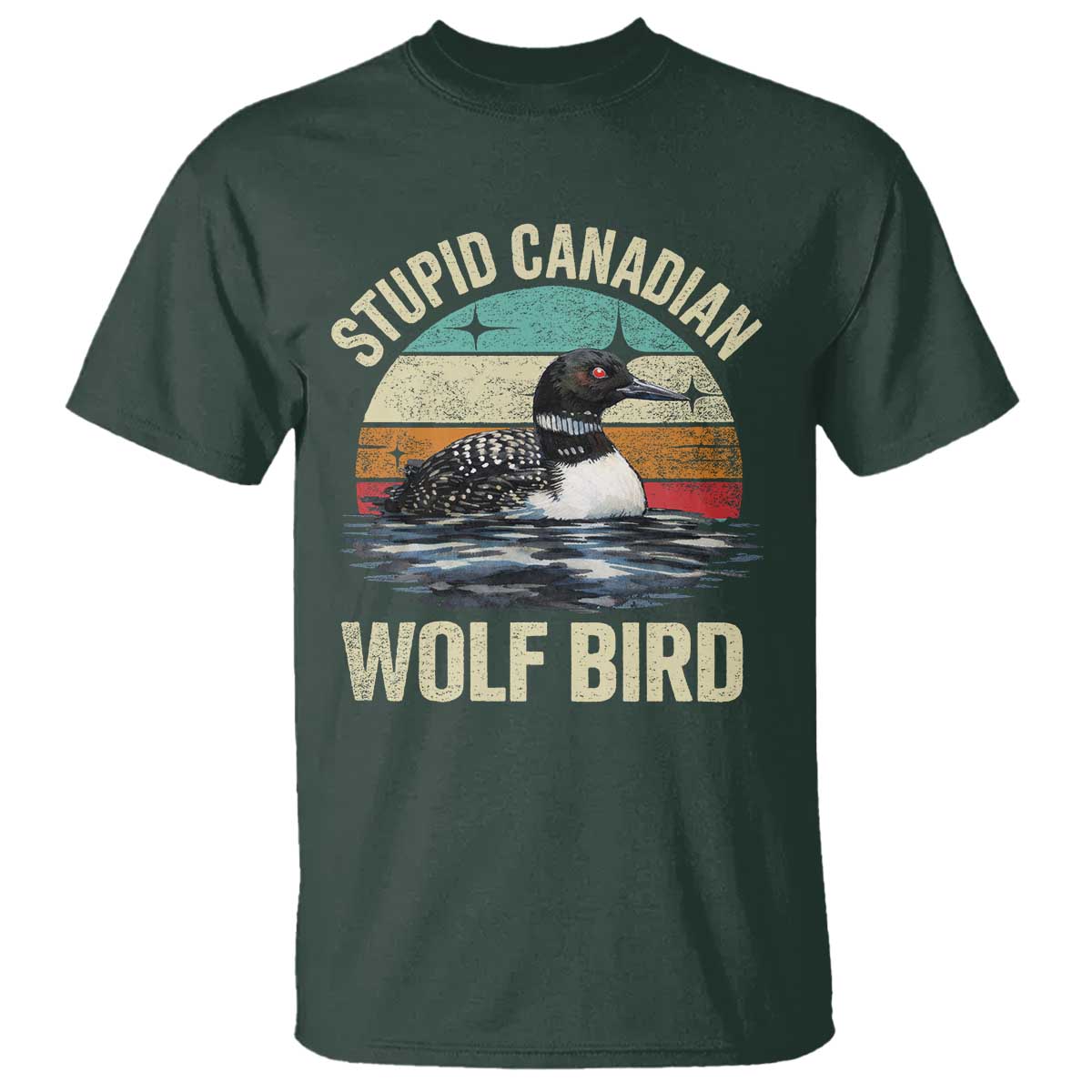 Stupid Canadian Wolf Bird T Shirt Funny Retro LGBT Romance Hockey Fan - Wonder Print Shop