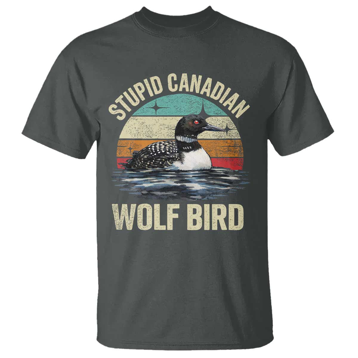 Stupid Canadian Wolf Bird T Shirt Funny Retro LGBT Romance Hockey Fan - Wonder Print Shop
