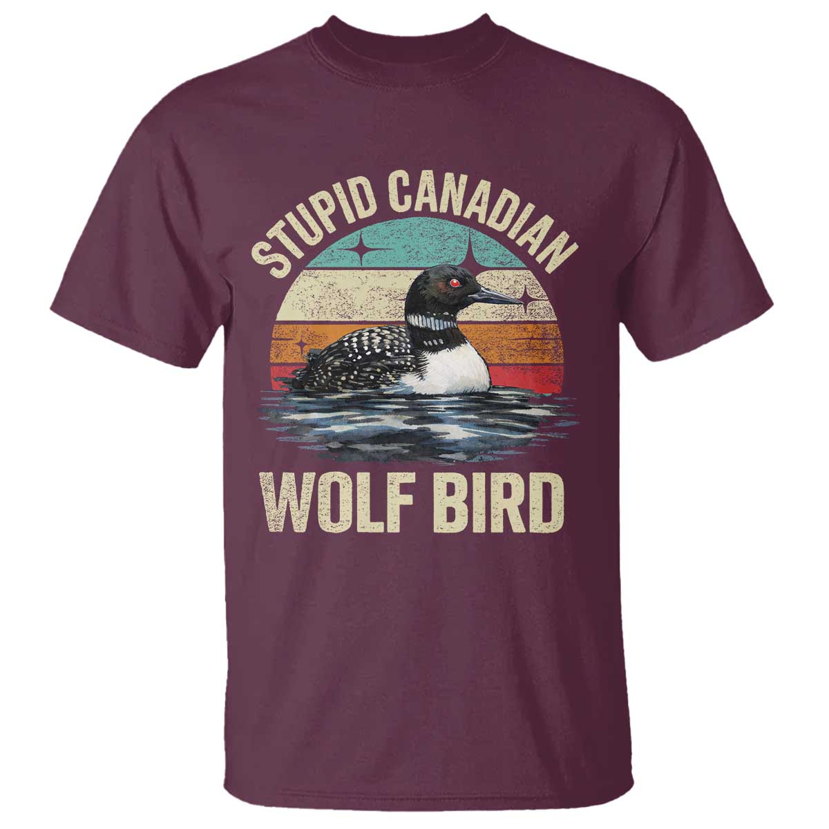 Stupid Canadian Wolf Bird T Shirt Funny Retro LGBT Romance Hockey Fan - Wonder Print Shop