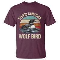 Stupid Canadian Wolf Bird T Shirt Funny Retro LGBT Romance Hockey Fan - Wonder Print Shop