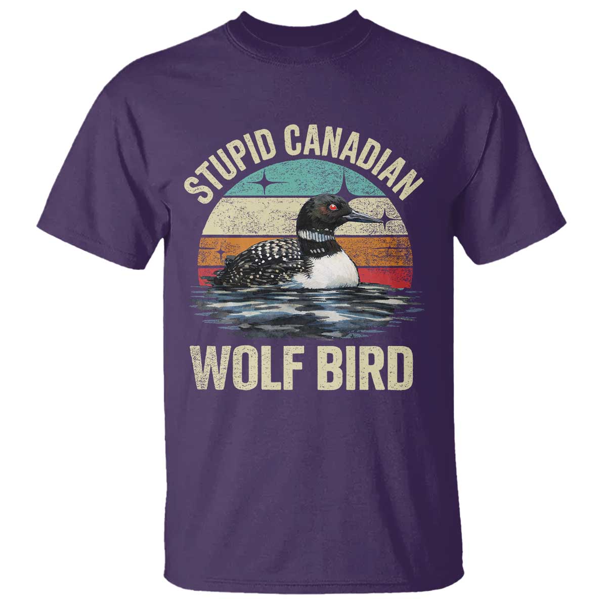 Stupid Canadian Wolf Bird T Shirt Funny Retro LGBT Romance Hockey Fan - Wonder Print Shop