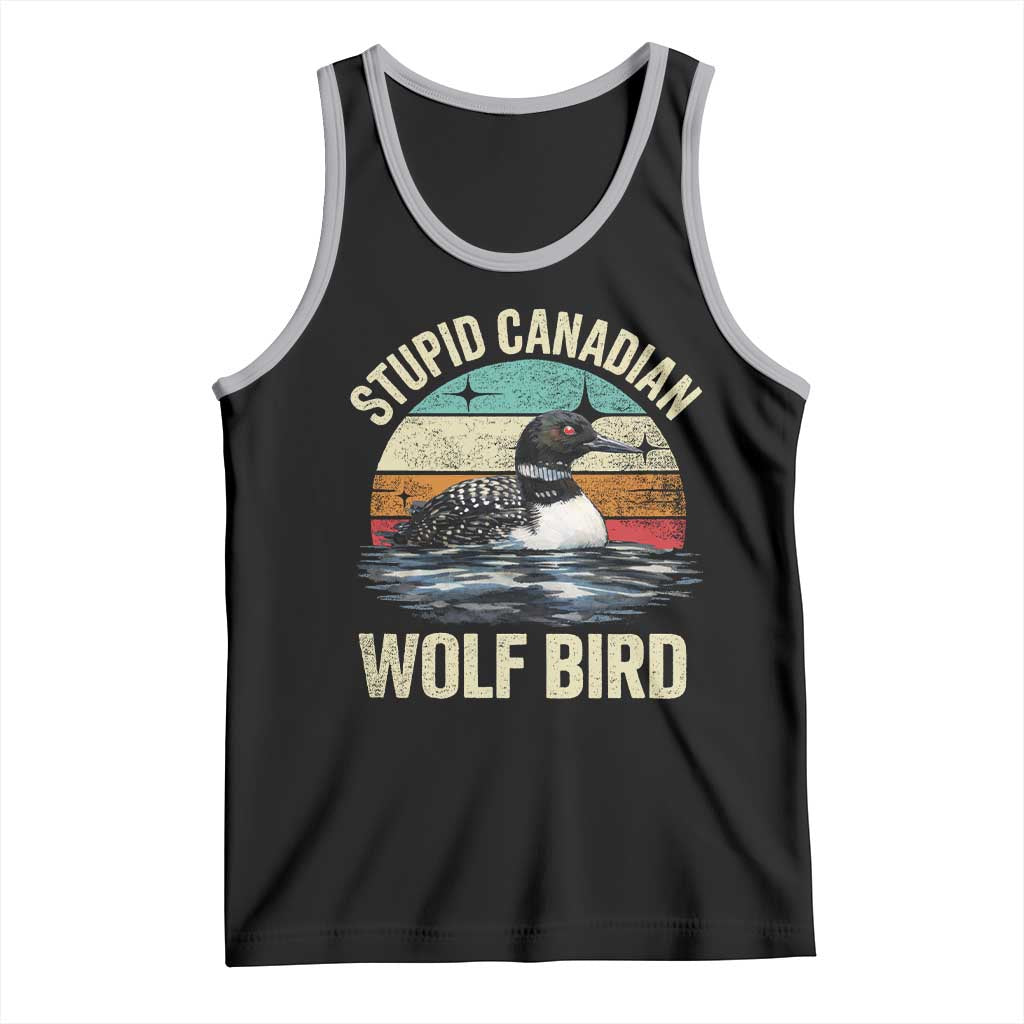 Stupid Canadian Wolf Bird Tank Top Funny Retro LGBT Romance Hockey Fan - Wonder Print Shop