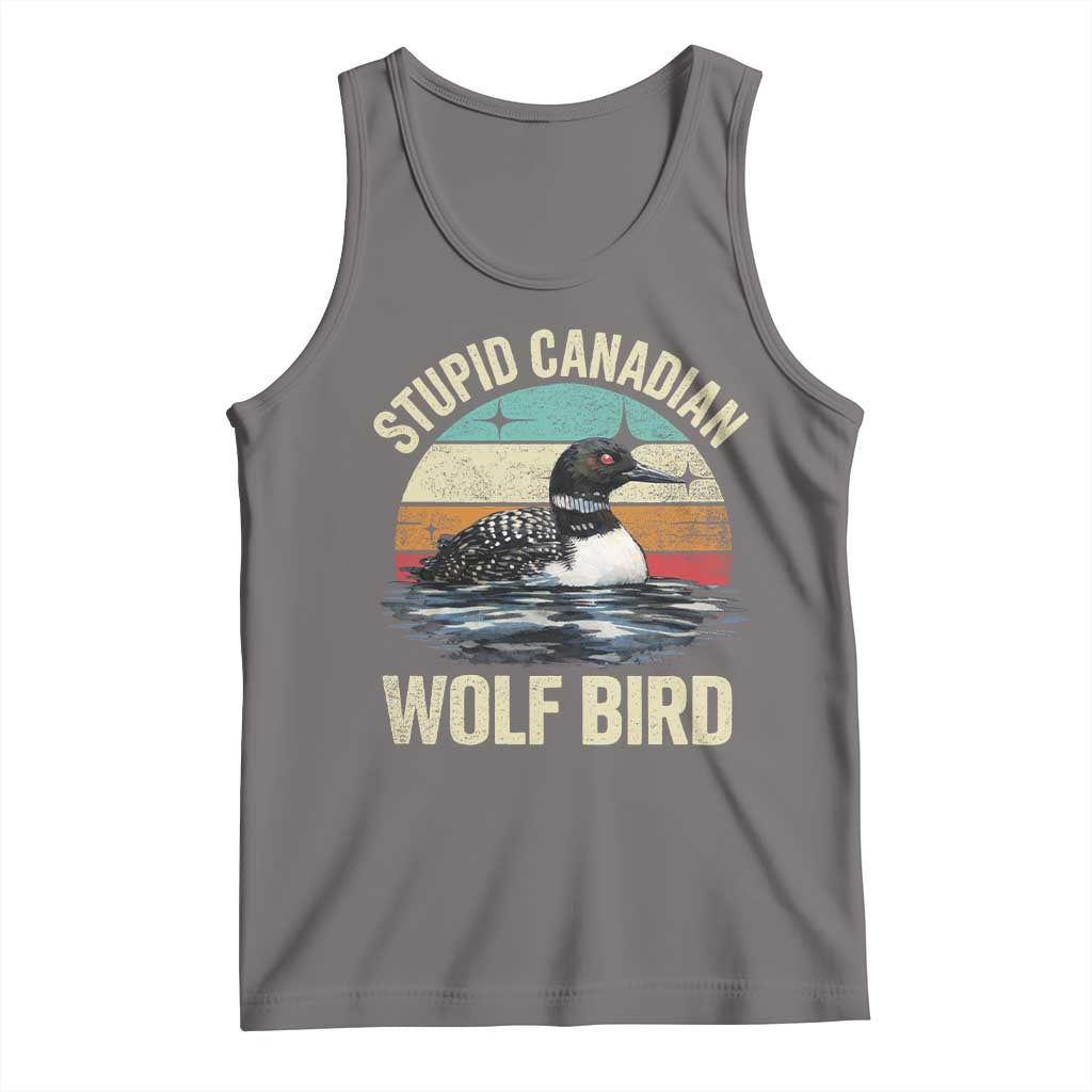 Stupid Canadian Wolf Bird Tank Top Funny Retro LGBT Romance Hockey Fan - Wonder Print Shop