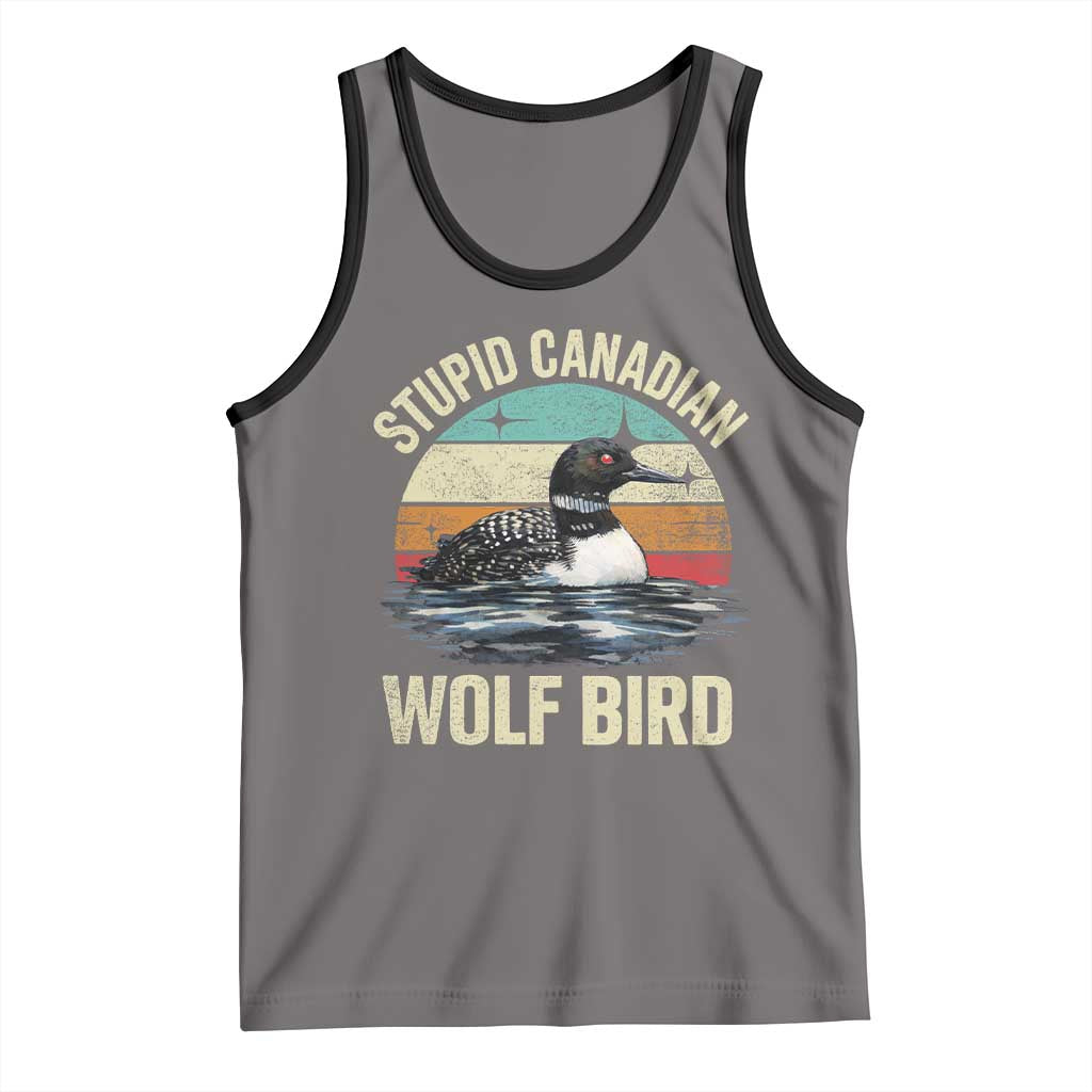 Stupid Canadian Wolf Bird Tank Top Funny Retro LGBT Romance Hockey Fan - Wonder Print Shop