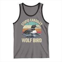 Stupid Canadian Wolf Bird Tank Top Funny Retro LGBT Romance Hockey Fan - Wonder Print Shop