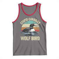 Stupid Canadian Wolf Bird Tank Top Funny Retro LGBT Romance Hockey Fan - Wonder Print Shop