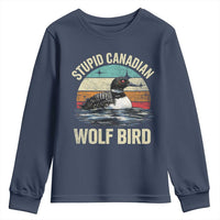 Stupid Canadian Wolf Bird Youth Sweatshirt Funny Retro LGBT Romance Hockey Fan - Wonder Print Shop