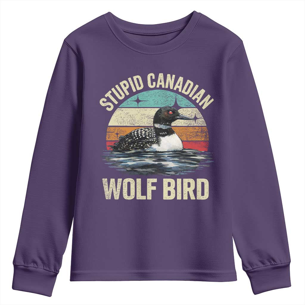 Stupid Canadian Wolf Bird Youth Sweatshirt Funny Retro LGBT Romance Hockey Fan - Wonder Print Shop