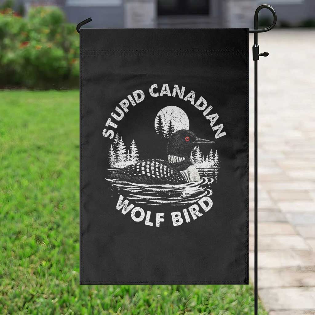 Stupid Canadian Wolf Bird Garden Flag Sarcastic LGBT Hockey Fan - Wonder Print Shop