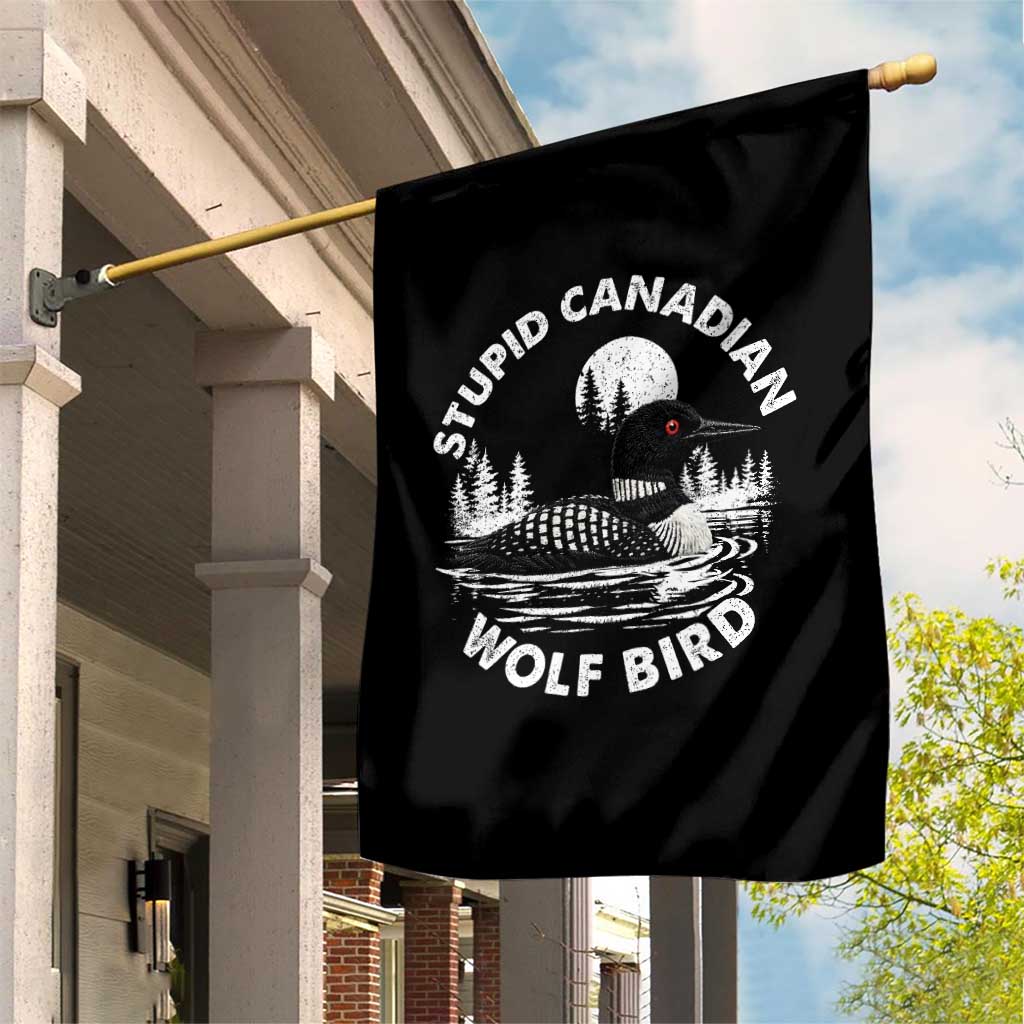 Stupid Canadian Wolf Bird Garden Flag Sarcastic LGBT Hockey Fan - Wonder Print Shop