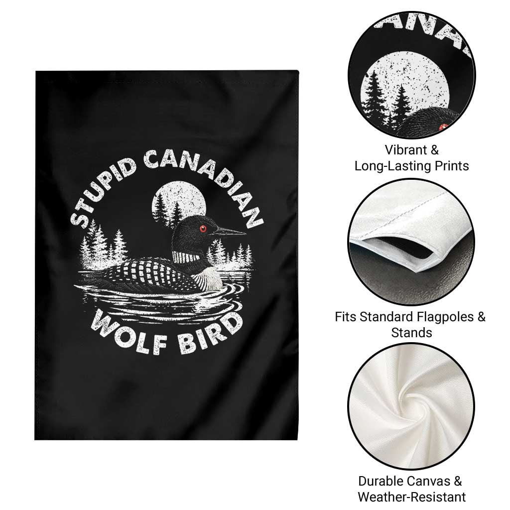 Stupid Canadian Wolf Bird Garden Flag Sarcastic LGBT Hockey Fan - Wonder Print Shop