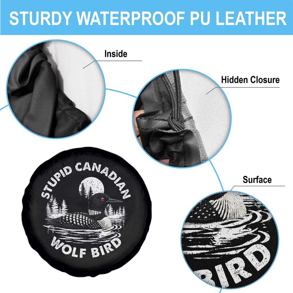 Stupid Canadian Wolf Bird Spare Tire Cover Sarcastic LGBT Hockey Fan - Wonder Print Shop