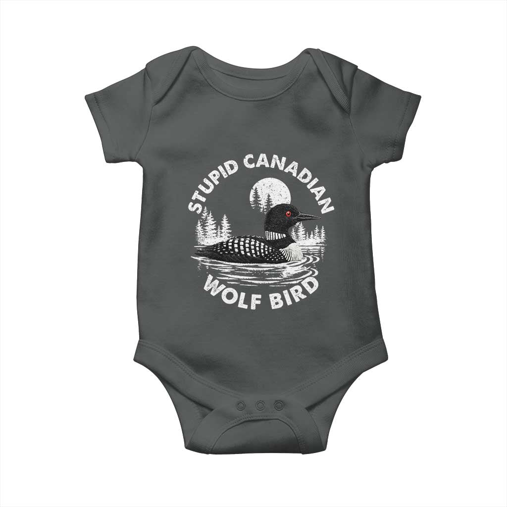 Stupid Canadian Wolf Bird Baby Onesie Sarcastic LGBT Hockey Fan - Wonder Print Shop