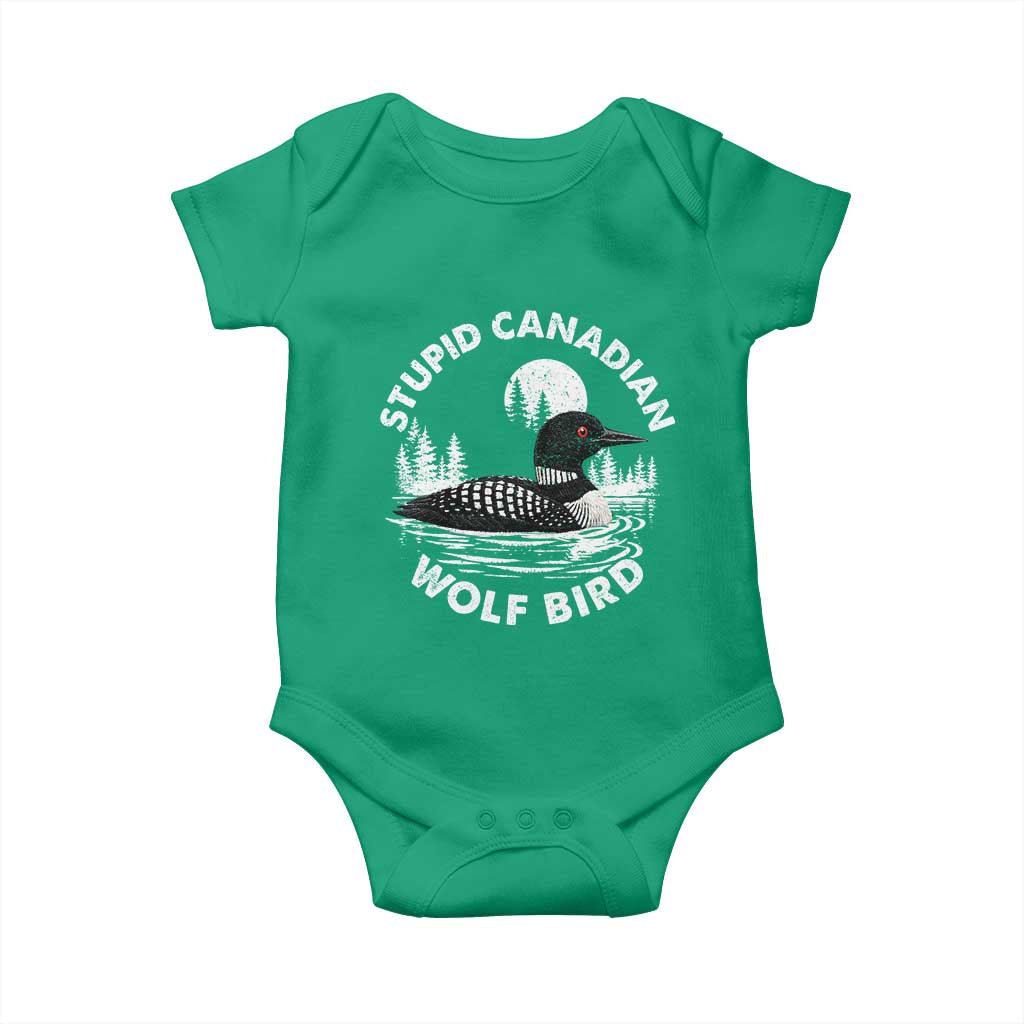 Stupid Canadian Wolf Bird Baby Onesie Sarcastic LGBT Hockey Fan - Wonder Print Shop