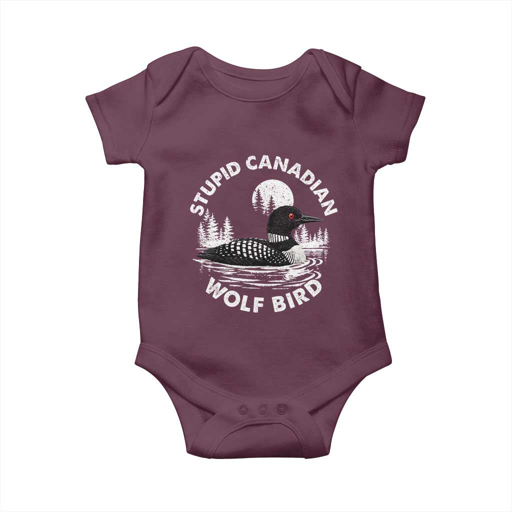 Stupid Canadian Wolf Bird Baby Onesie Sarcastic LGBT Hockey Fan - Wonder Print Shop