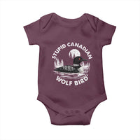 Stupid Canadian Wolf Bird Baby Onesie Sarcastic LGBT Hockey Fan - Wonder Print Shop