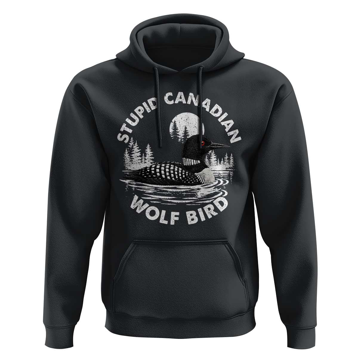 Stupid Canadian Wolf Bird Hoodie Sarcastic LGBT Hockey Fan - Wonder Print Shop