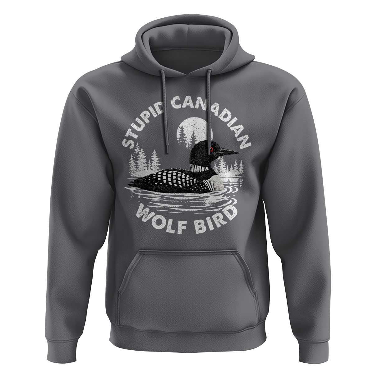 Stupid Canadian Wolf Bird Hoodie Sarcastic LGBT Hockey Fan - Wonder Print Shop