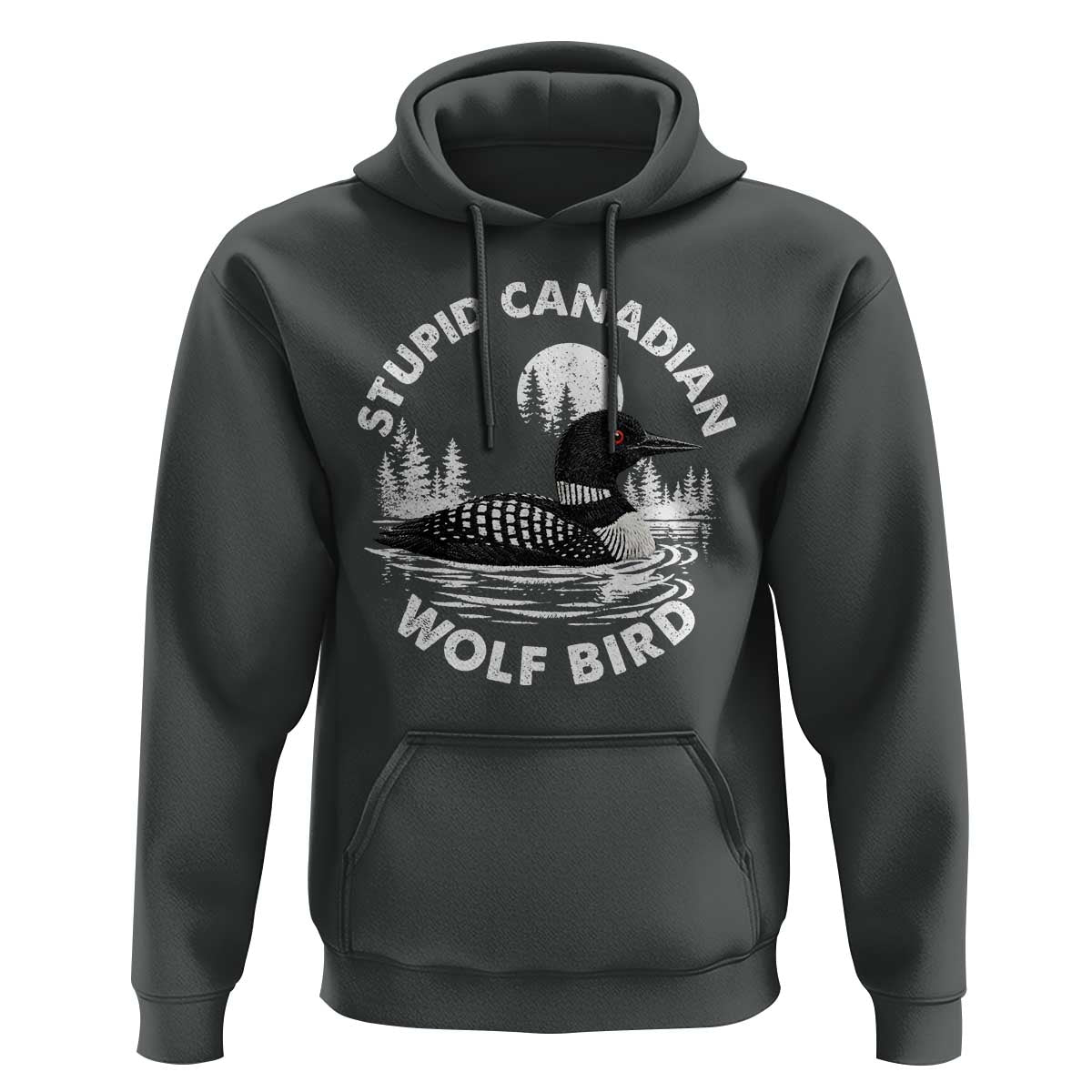 Stupid Canadian Wolf Bird Hoodie Sarcastic LGBT Hockey Fan - Wonder Print Shop