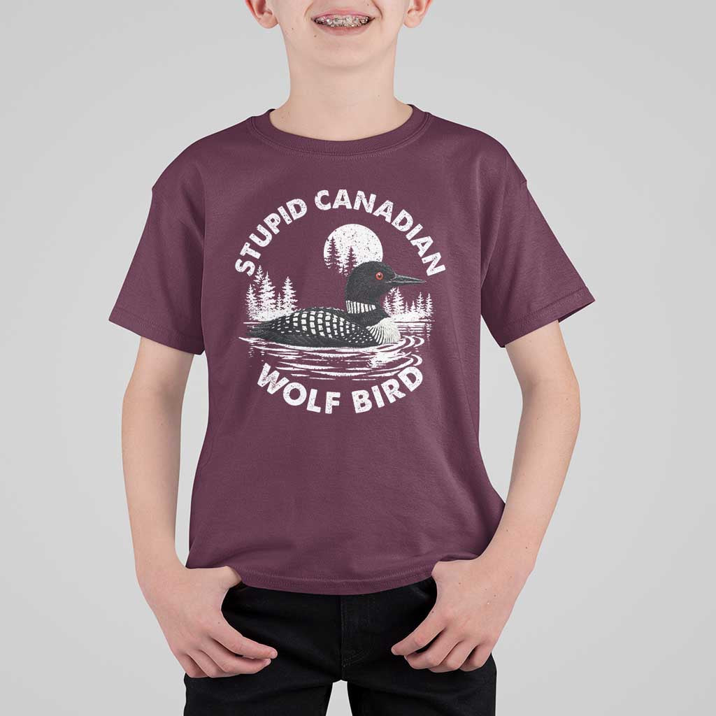 Stupid Canadian Wolf Bird T Shirt For Kid Sarcastic LGBT Hockey Fan - Wonder Print Shop