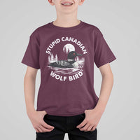 Stupid Canadian Wolf Bird T Shirt For Kid Sarcastic LGBT Hockey Fan - Wonder Print Shop